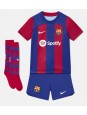Barcelona Ferran Torres #7 Replika Hemmakläder Barn 2023-24 Kortärmad (+ byxor)